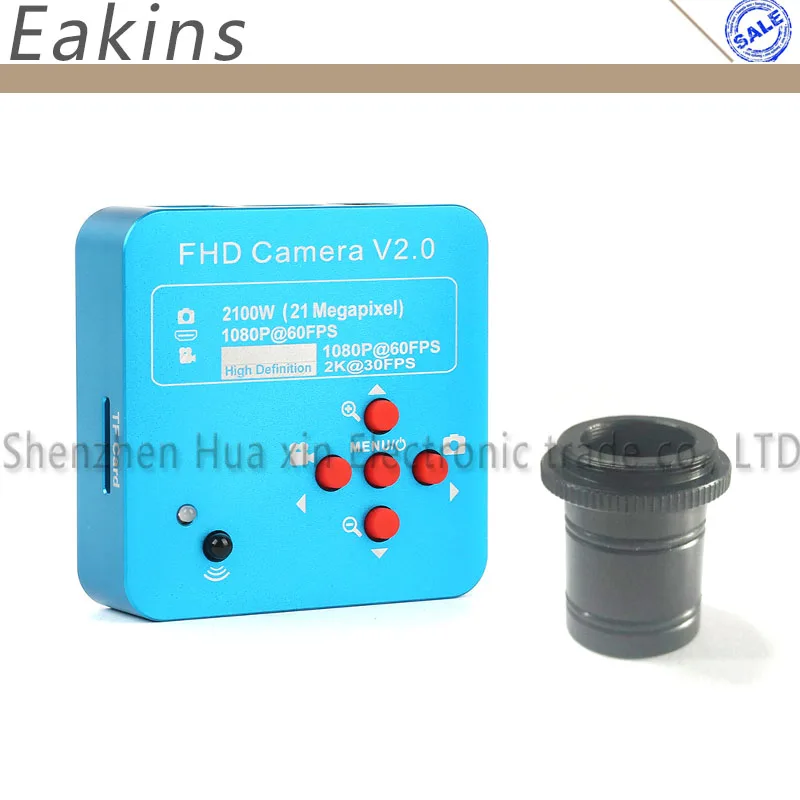21MP 1080 P 2 K HDMI USB промышленный микроскоп камера 8G TF цифровой видеорегистратор+ 23,2 мм C-mount адаптер для ремонта телефона PCB cpu