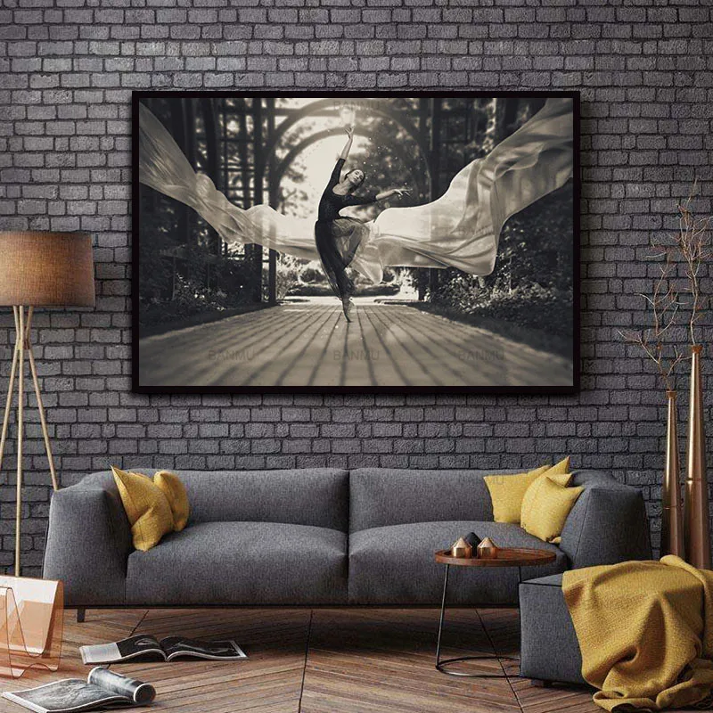 

Nordic Picture wall art Black and white Dancer Figure canvas painting decoration for the living room Without Frame morden print