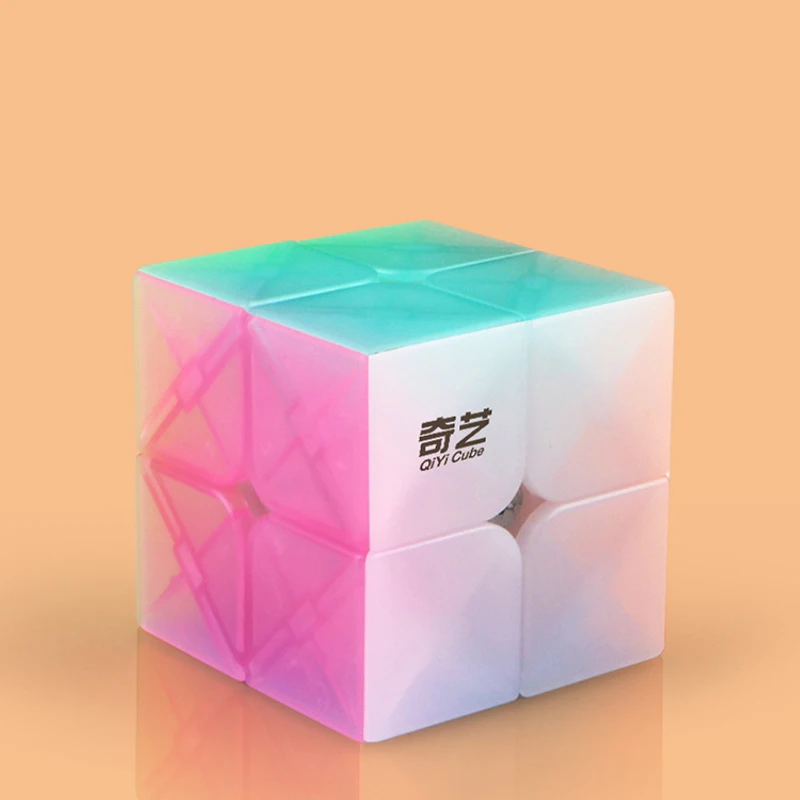 

QiYi QiDiS 2x2x2 Non Sticker Professional Magic cube 51mm Speed Smooth Puzzle cube Education Toys Jelly color Mini Neo Cube