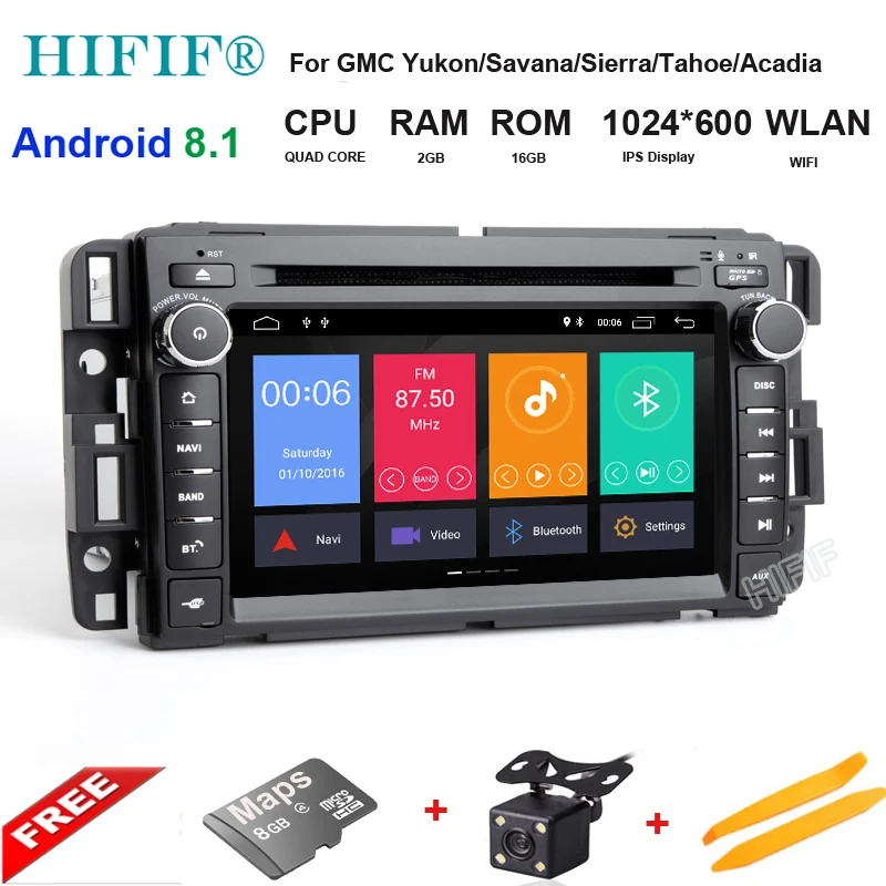 

7" IPS HD Android 8.1 Quad Core Radio Car DVD Player Steering Wheel GPS for Chevrolet Tahoe Traverse BUICK Enclave GMC HUMMER