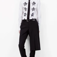 27-44! Новая мужская одежда размер плюс мужской тонкий модный обтягивающий Брюки Сценические костюмы певицы