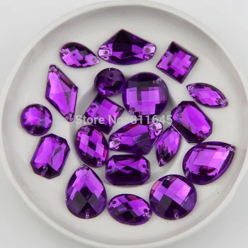 

Mix Size reddish-purple Silver Base Resin Acrylic Sew On Rhinestone Beads, Sew On Stones Spacer buttons for Garment Decoration