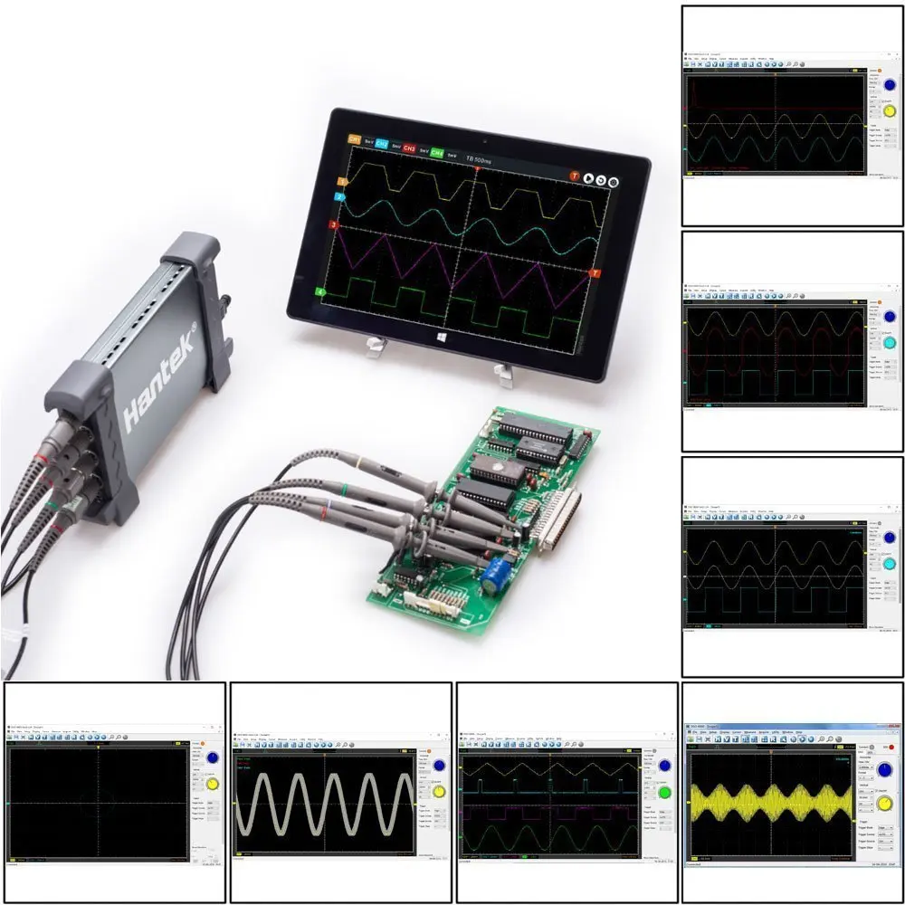 Hantek 6074BD USB 4CH цифровой портативный осциллографы произвольное 70 мГц осциллографа с 25 мГц сигнала Generato
