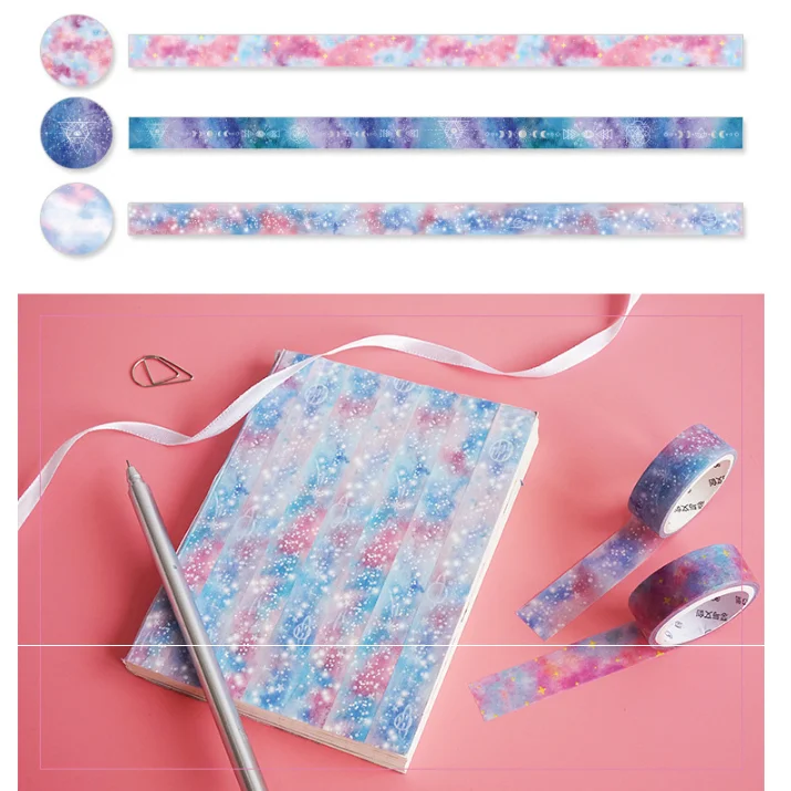 3 рулона/набор васи лента маскирующая набор Подарочная наклейка бумажная маскирующая лента японский подарочный набор васи лента Diy Скрапбукинг наклейка лента - Цвет: Star Sky