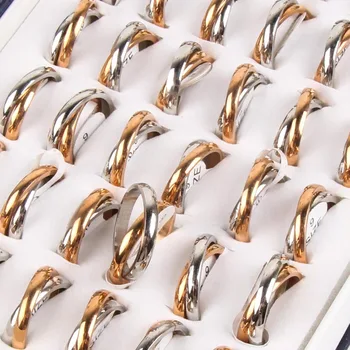 

Wholesale 10pcs trendy couple simple fashion noble gorgeous stainless steel ring jewelry ring