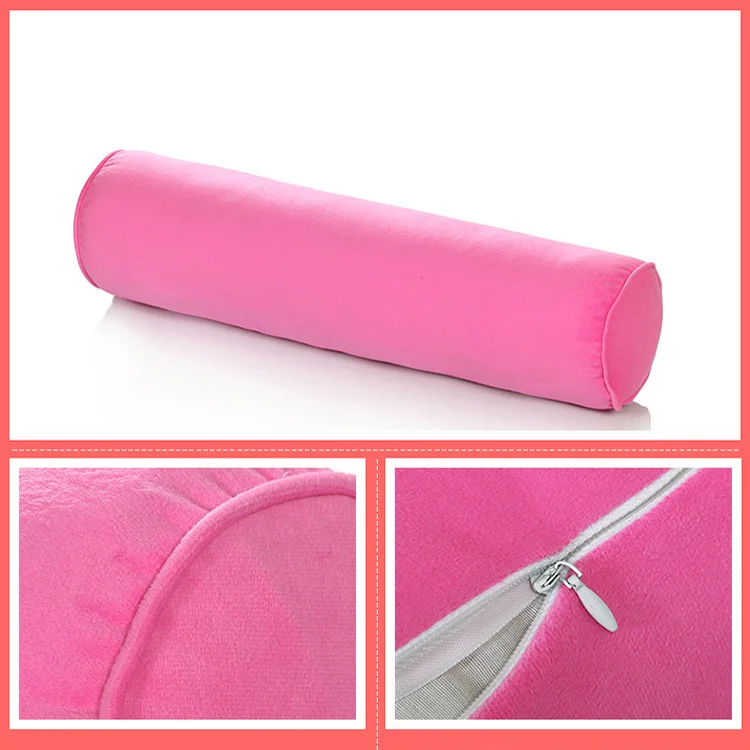Подушка для шеи, подушки для путешествий, мягкая Массажная подушка для шейной спины, подушка для автомобиля, Подушка для спины стула - Цвет: Solid pink