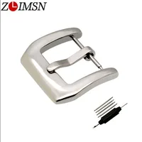 ZLIMSN 18 20 22 24 26 мм Чистый твердый нержавеющая сталь Часы пряжка застежки серебро розовое золото черный полированный для кожаных часов полосы - изображение