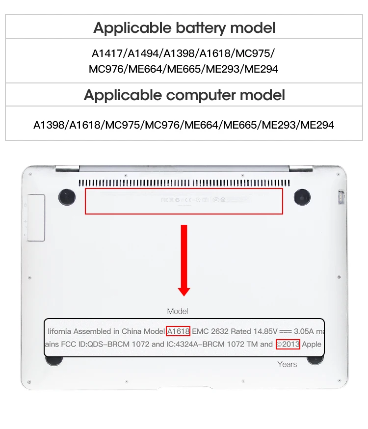 NOHON ноутбук Батарея A1618 для Apple MacBook Pro 1" retina A1398 год MC975 MC976 ME664 ME665 ME293 ME294 8755 мА/ч, 11,36 V