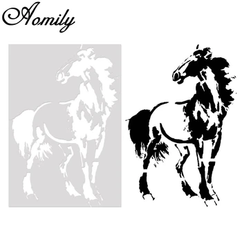 

Aomily Plastic Horse Cake Stencil Airbrush Painting Art Mold Cookies Fondant Molds DIY Cake Mousse Brim Decorating Tool Hot Sale