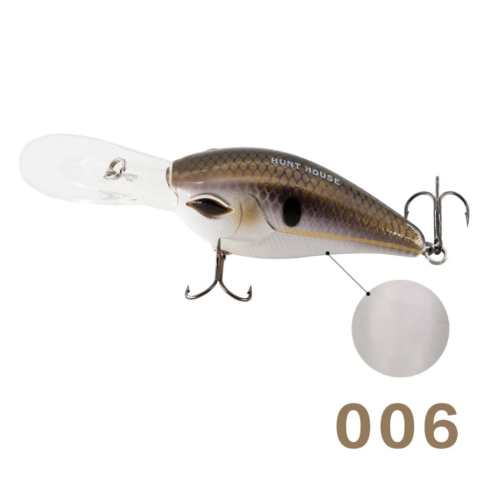 HuntHouse LW119 кренкбейты твердая приманка для рыбалки 100 мм 75 мм 60 мм воблеры глубокий дайвинг пластик для бас Щука Окуня Рыбалка pescar - Цвет: 006
