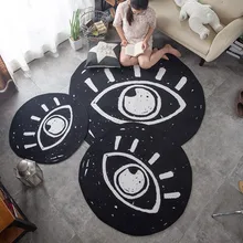 Forma redonda padrão de grandes olhos carpet, 100*100 centímetros sala carpet, negro cor dos desenhos animados tapete de chão, Pastoral decoração de casa tapete