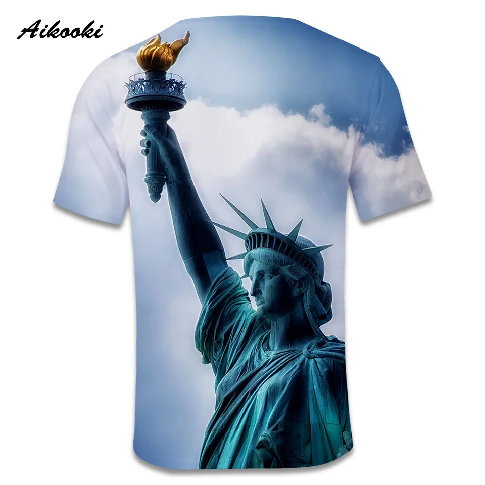 Aikooki 3D статуя футболка Liberty мужские/женские с принтом Европейский стиль