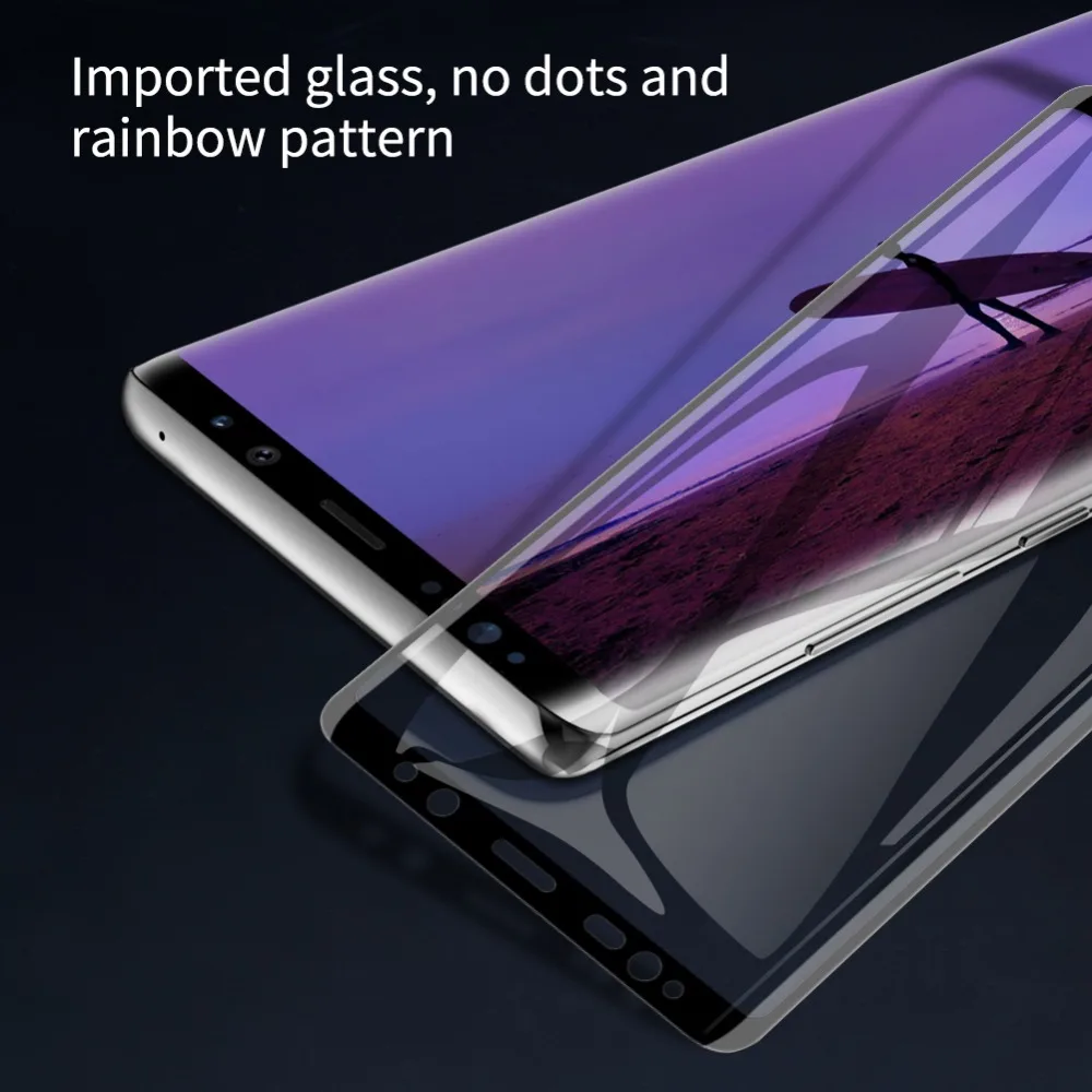 Закаленное стекло NILLKIN DS + MAX 9D полностью покрытое для Samsung galaxy note 8 изогнутое