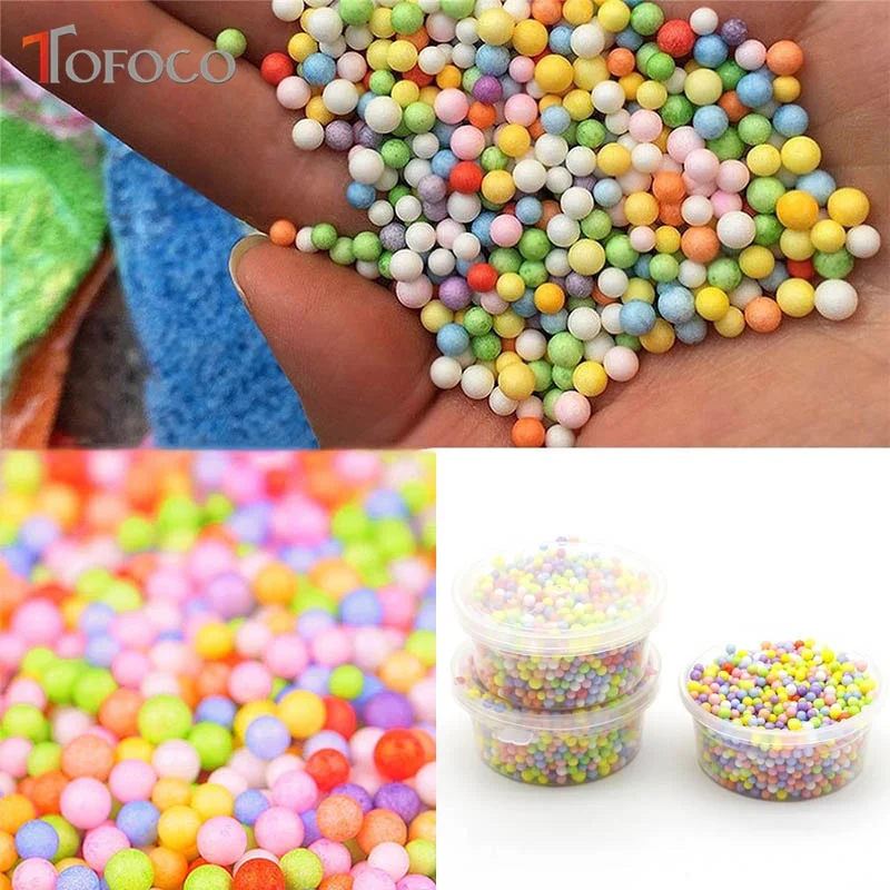 TOFOCO 500ml/Bottle DIY Snow Mud Particles Accessories Slime Balls Small Tiny Foam Beads For Floam Filler For DIY Supplies 2-4mm TOFOCO 500ml/Bottle DIY Snow Mud Particles Accessories Slime Balls Small Tiny Foam Beads For Floam Filler For DIY Supplies 2-4mm
