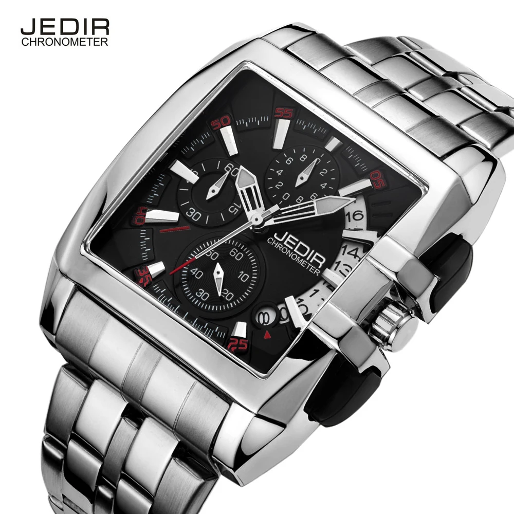 

MS2018G-1 JEDIR Watches Stainless Steel Stell Quartz-Watch Watches Men New Luxury Square Watches male clocks