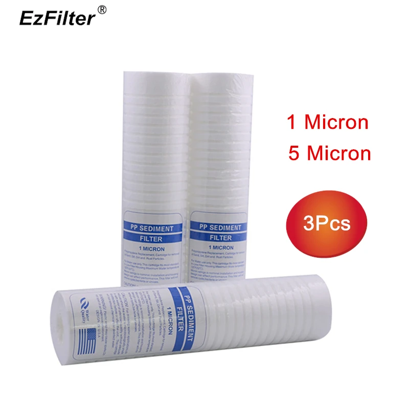 10 Inch Precision Grooved PP Cotton Sediment Filter Cartridge 1 Micron 5 Micron Reduces Fine Sediment Sand Rust 3Pcs/Lot 10 Inch Precision Grooved PP Cotton Sediment Filter Cartridge 1 Micron 5 Micron Reduces Fine Sediment Sand Rust 3Pcs/Lot