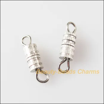 

New 20Pcs Fit Necklace Tiny Clasps Connectors Dull Silver Plated 4x15mm
