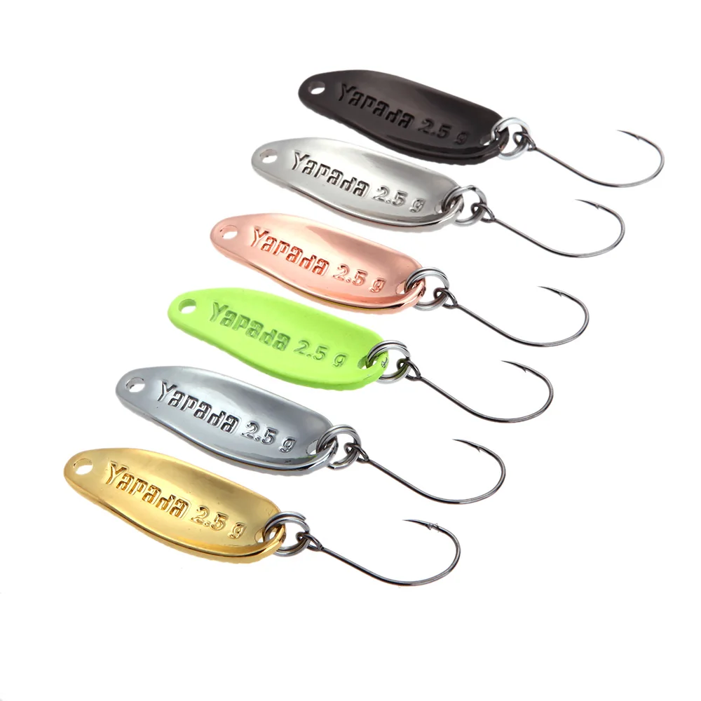 

YAPADA Spoon 6PCS Loong Scale 3.5g / 2.5g / 1.5g Zinc Alloy Hard Fishing Lures Spoon Sequin Paillette Baits with Single Hook