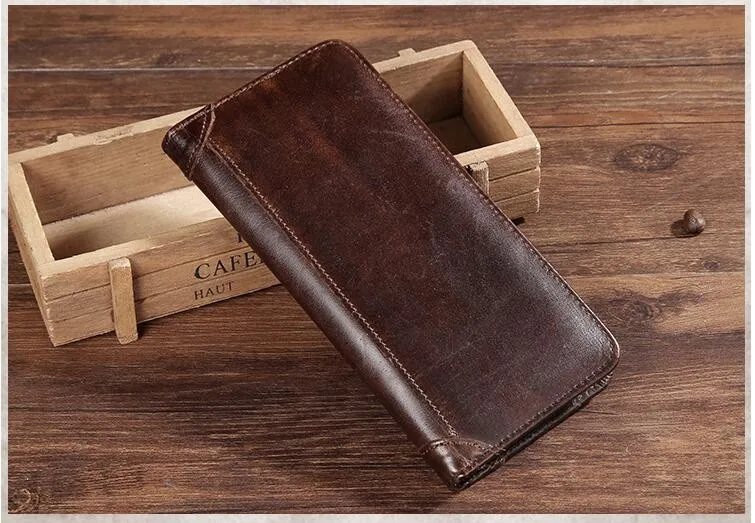 GENMEO Vintage Real Leather Short Wallet for Men