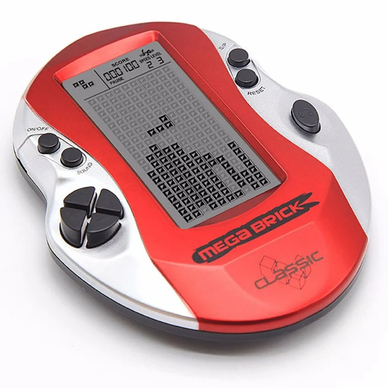 Ретро Классический тетрис портативные игровые плееры детские электронные игры игрушки светодиодный игровой консоли с большим экраном - Цвет: RD