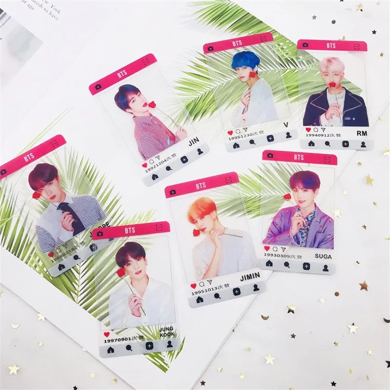 

7pcs/set Kpop Transparent Photo Card PVC LOMO Cards Bangtan Boys Screenshot Jin New Album Cards Collection JUNGKOOK HF166