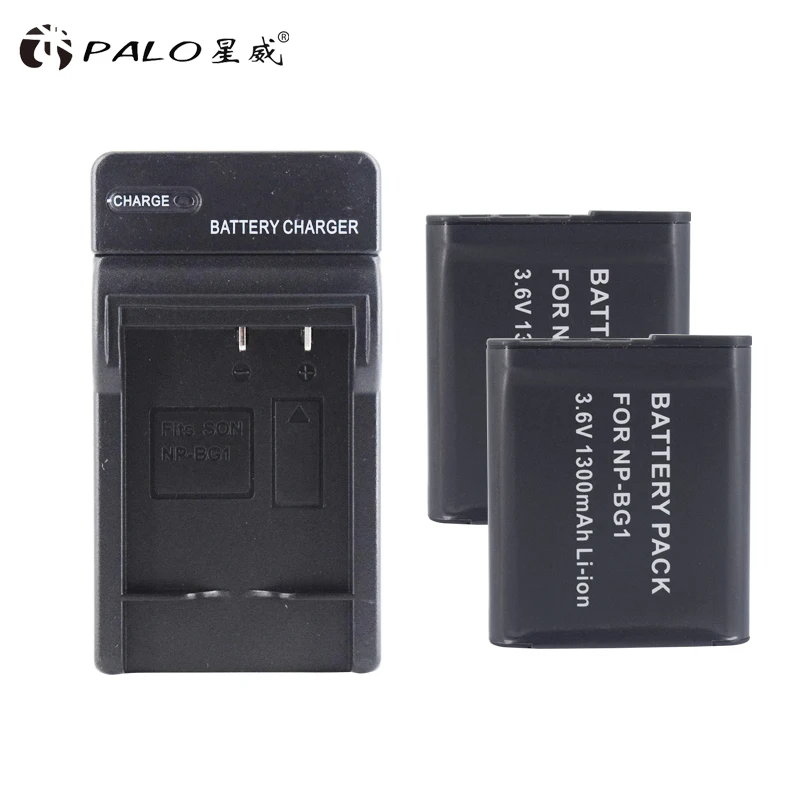 

2x 1300mAh NP-BG1 NP BG1 NPBG1 Battery + Charger for Sony DSC-H3 DSC-H7 DSC-H9 DSC-H10 DSC-H20 DSC-H50 DSC-H55 DSC-H70