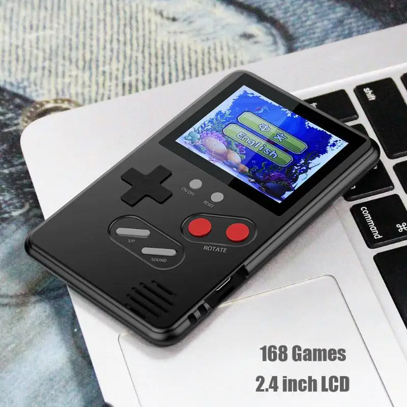 Retro Mini Console Game Machine Built-in Classic 168 Games 2.4 inch LCD Handheld Video Game Players Toys for Children Adults