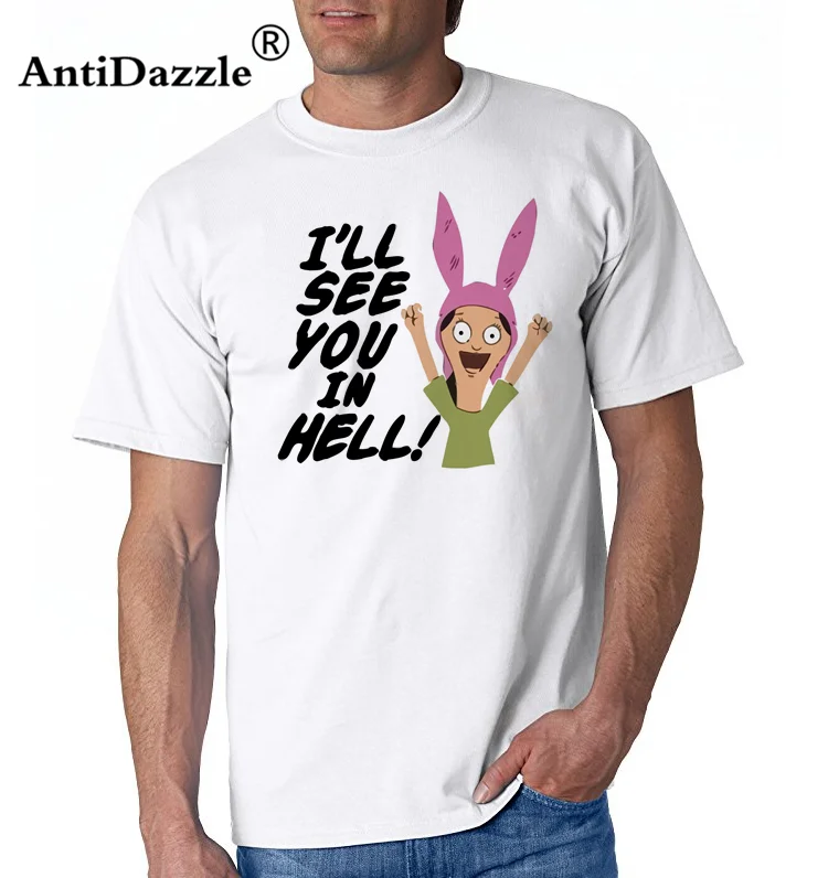 

Bobs Burgers Louise I Will See You in Hell Adult Heather Charcoal T-shirt
