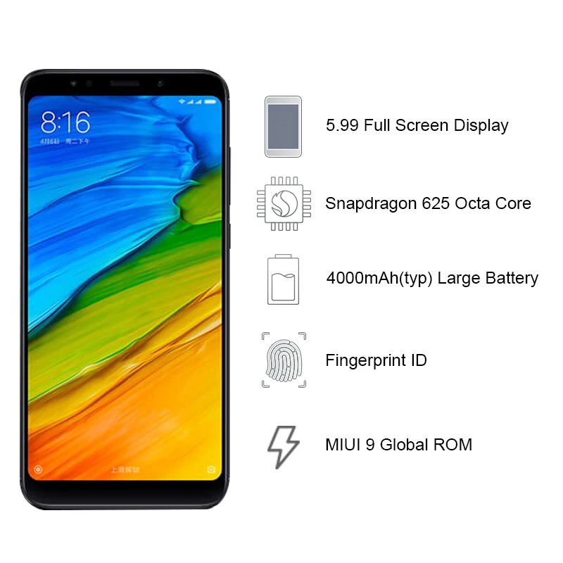Mondial Version Xiaomi Redmi 5 plus 5.99 pouce 18:9 Plein Écran Smartphone  3 gb 32 gb Snapdragon 625 Octa Core 4000 mah MIUI 9.2.6 | AliExpress