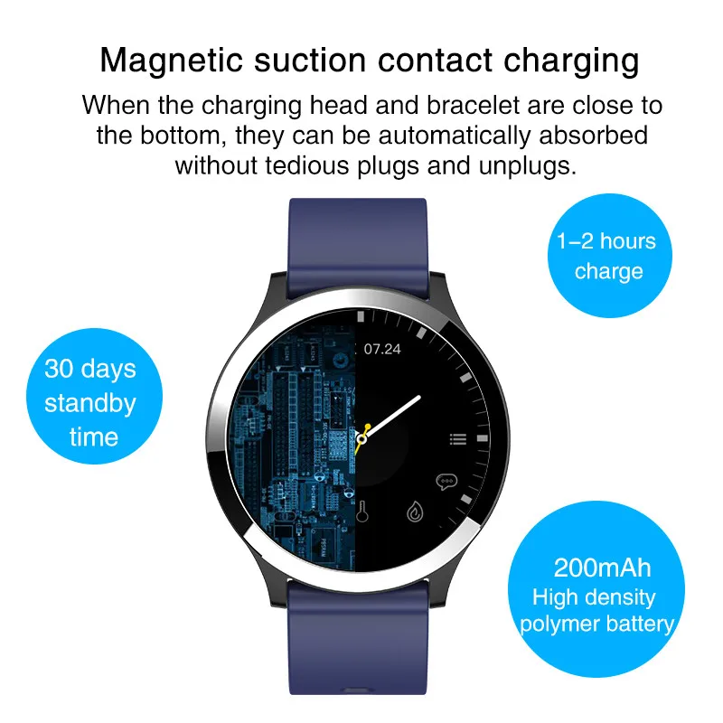High-Tech ECG PPG Smart Watch With Blood Pressure Heart Rate Monitor IP67 Waterproof Smartwatch Wristwatch For Lenovo iPhone