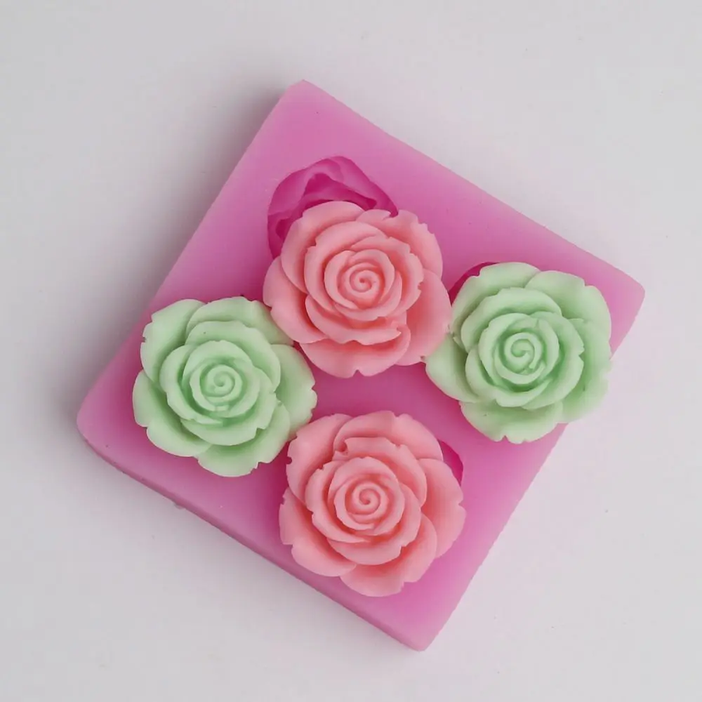 3D Rose Flower Soap Making Molds Sugar Craft Chocolate Cake Decoration Cookies Silicone Mold DIY Pottery Resin Craft Mould