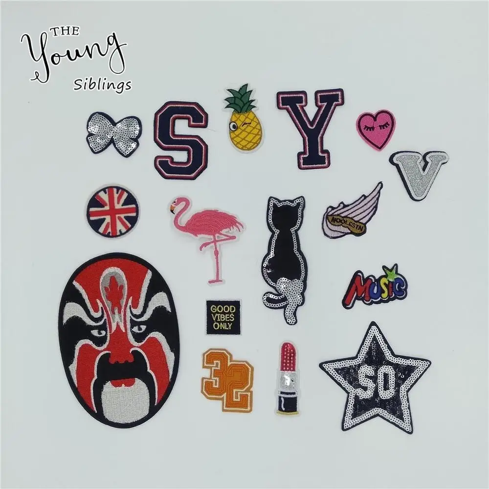 

Hot sale Mixture Embroidery Iron on patches For Clothing DIY Sewing Stripes Stickers patch Badges Accessories Craft supplies