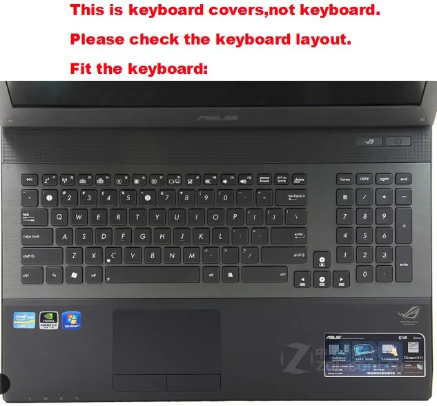 Ноутбук высокая прозрачность пленка для клавиатуры из ТПУ для ASUS G74 G74SX G74SW G74S G75 G75VW G75VX 17,3 дюйма