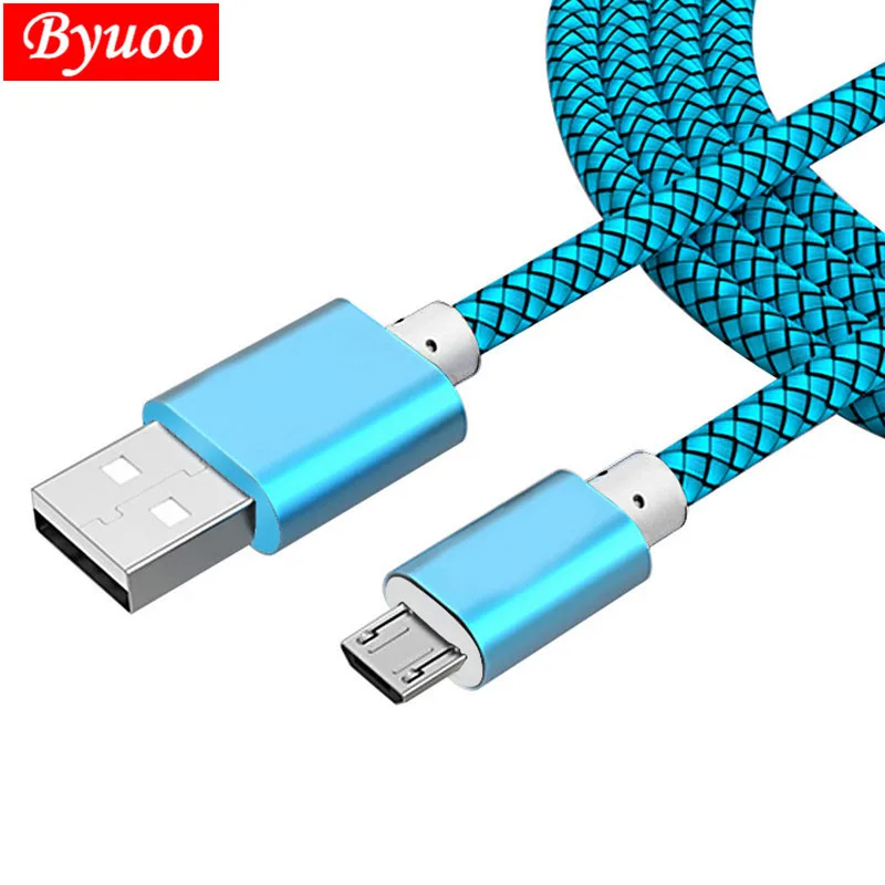 

Short 2M nylon Metal Plug Micro usb Fast Charger cords For Samsung galaxy j4 j5 j6 j7 j8 honor 7a pro Nokia 3 5 Oukitel C8 phone
