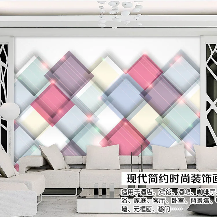 Us 16 73 38 Off Modern 3d Wallpaper Crystal Blocks Photo Wallpaper Custom Wall Mural Kid Bedroom Nursery Bar Living Room Decor Unique Design Art In