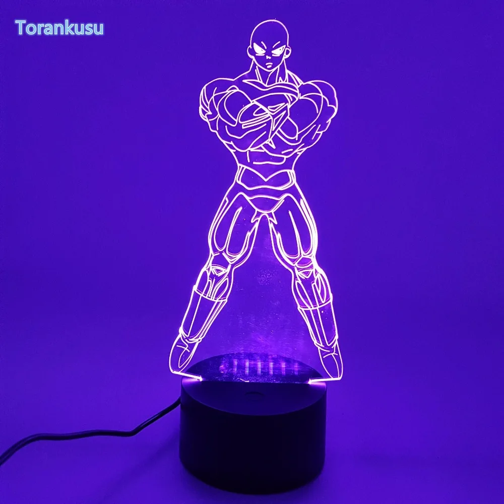 Dragon Ball Z Night Light Jiren 3D Illusion Table Lamp Color Changing Luminaria Touch Light DBZ Goku Jiren Action Figure 3D05