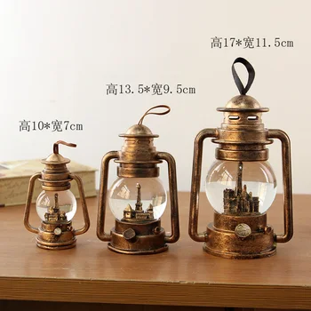 

Zakka retro resin kerosene crystal ball Home Furnishing jewelry ornaments Eiffel Tower LED gifts