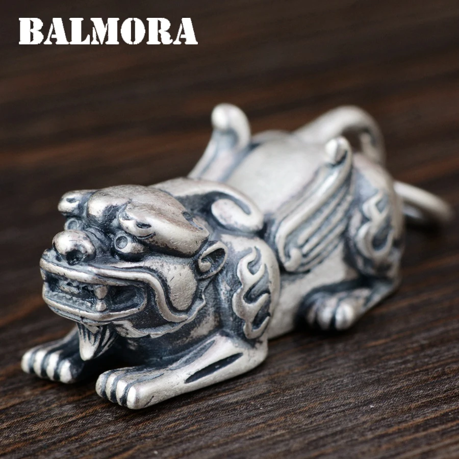 

BALMORA 990 Pure Silver Brave Troops Pendants for Men Vintage Animal Thai Silver Jewelry Accessories Without a Chain SY14255