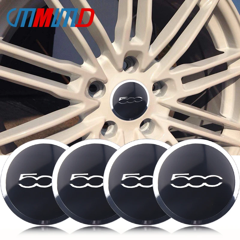4 Pz 56Mm Auto 500 Emblema Pneumatico Ruota Cerchio Centrale Coprimozzo Coprimozzo Adesivi Per Fiat 124 125 125 500 695 Ot2000 Coupe Mm Abarth