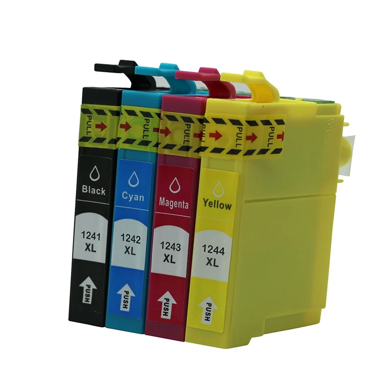 Совместимый с epson 124 картридж T1241 T1242 T1243 T1244 WorkForce 320/323/325 Stylus NX125/NX127/NX130/NX420 4 шт.|ink