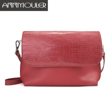 Annmouler/большая женская сумка из искусственной кожи; Лоскутная сумка на плечо; сумка-мессенджер из кожи аллигатора; дизайн; красная женская сумочка