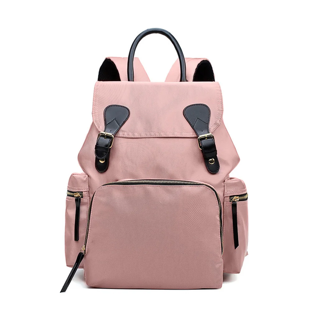 Рюкзак для подгузников, сумка для мам, Большая вместительная сумка для мам и детей, многофункциональные водонепроницаемые уличные дорожные сумки для подгузников для ухода за ребенком - Цвет: Розовый