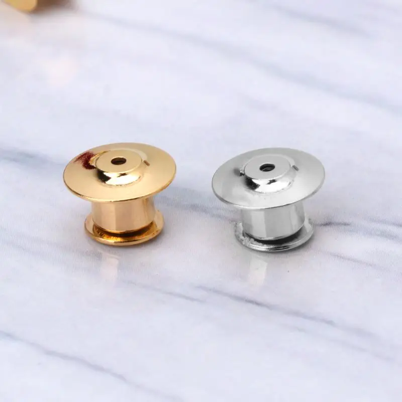 

10Pcs Metal Pins Keepers Safety Anti-lost Back Locking Clasp Jewelry Replacement Pins Backs