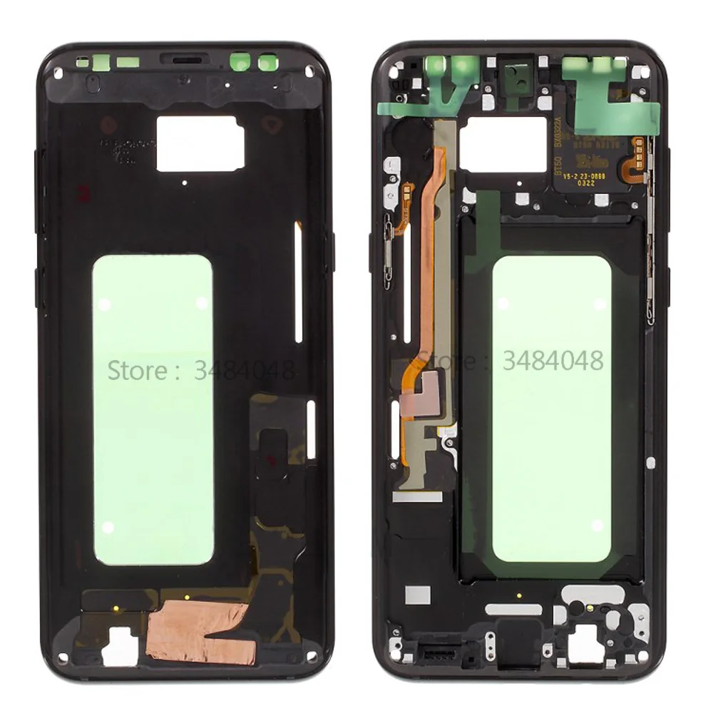 ЖК-дисплей средняя рамка Шасси пластина с боковой кнопкой для samsung Galaxy S8+ S8 Plus G955 G955F - Цвет: Black