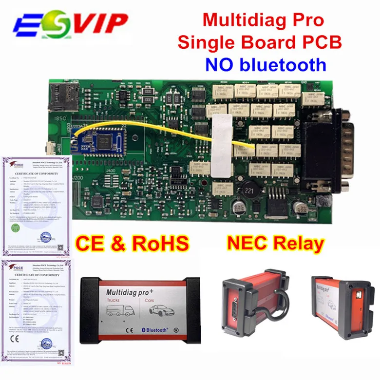 Новое поступление одиночный PCB Multidiag,1 с Keygen новейший Bluetooth OBDIICAT-CDP OBD2 диагностический сканер инструмент для автомобилей/грузовиков - Цвет: NO Bluetooth