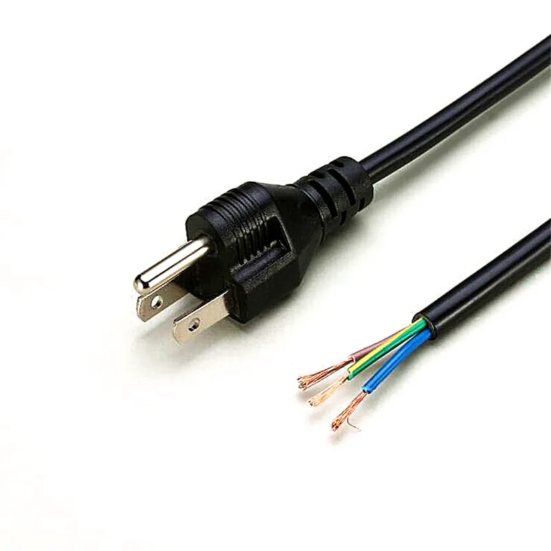 AC Power Cord 3 pin US plug Power Cable 1M 1.5M three wire 0.75MM2