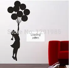 Banksy Balloon Floating Wall Vinyl Stickers Art Decal Reusable & Removable Decal 2017 fashion custom made Poster
