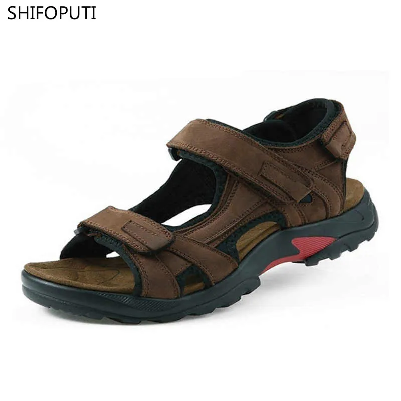 Genuine Leather Men Shoes Tracking Summmer Walking Sandals Mens 2018 New Big Size Outdoor Beach