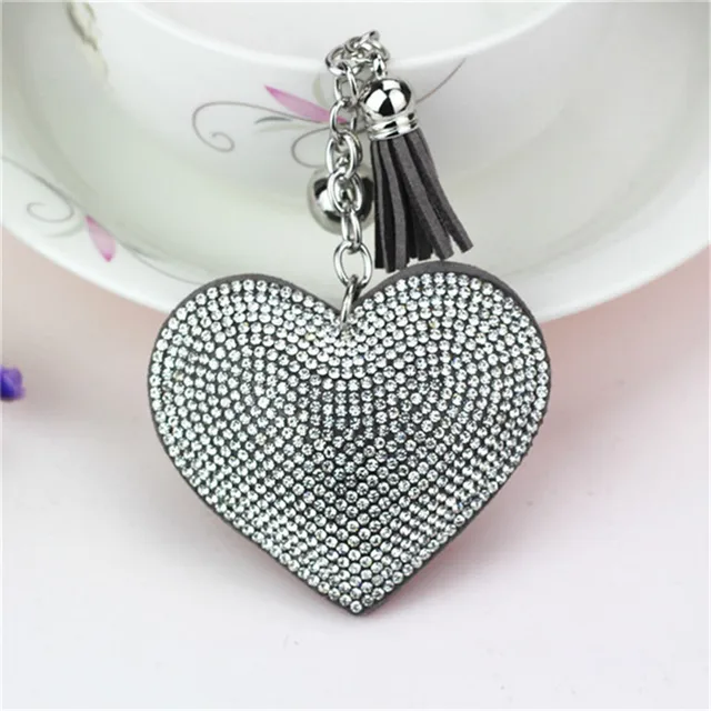 Y2k Keychain Accessories Heart Pendant Bow Car Key Chain Phone Charm