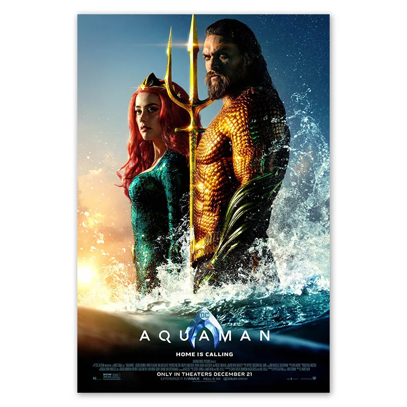 

2018 Aquaman Movie Poster Arthur Curry Princess Mera Posters and Prints for Bedroom Home Decor Wall Art Decorative Picture